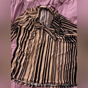 Striped Black and Tan Women's Top